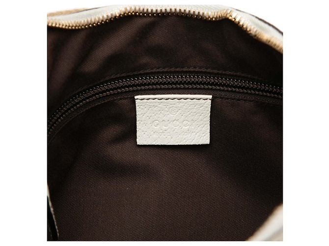 Borsa a tracolla Gucci in tela GG beige con banda Web - vista 5