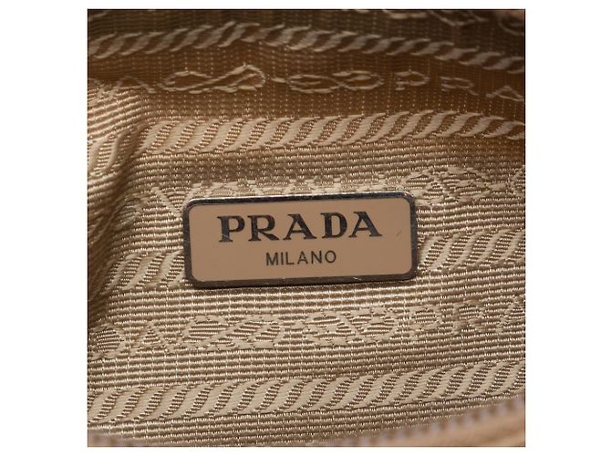 Bolsa de Ombro Prada Mini Tessuto Re Edition 2000 Bege - vista 5