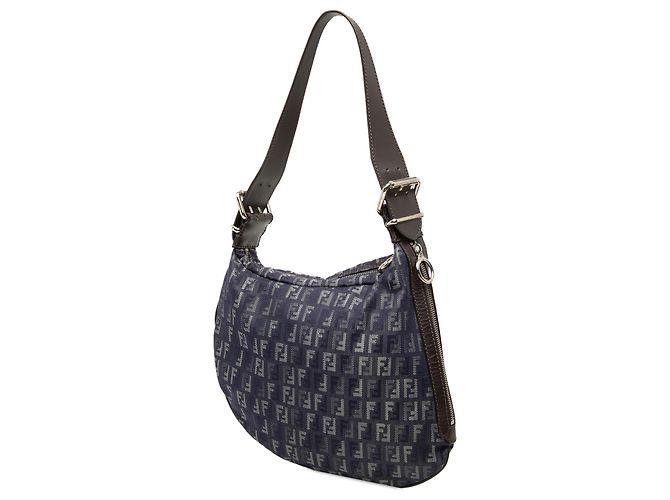 Borsa a tracolla Fendi Blue Zucchino Denim Oyster Blu navy - vista 2