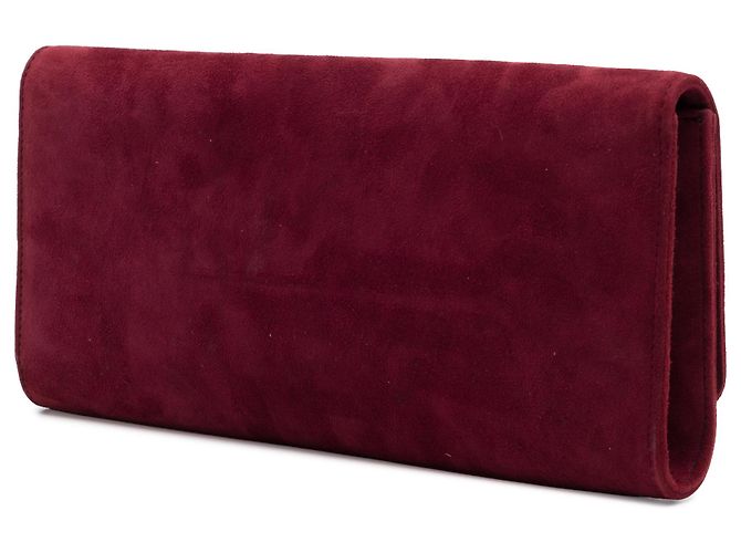Clutch Broadway Gucci in camoscio rosso con cristalli - vista 2