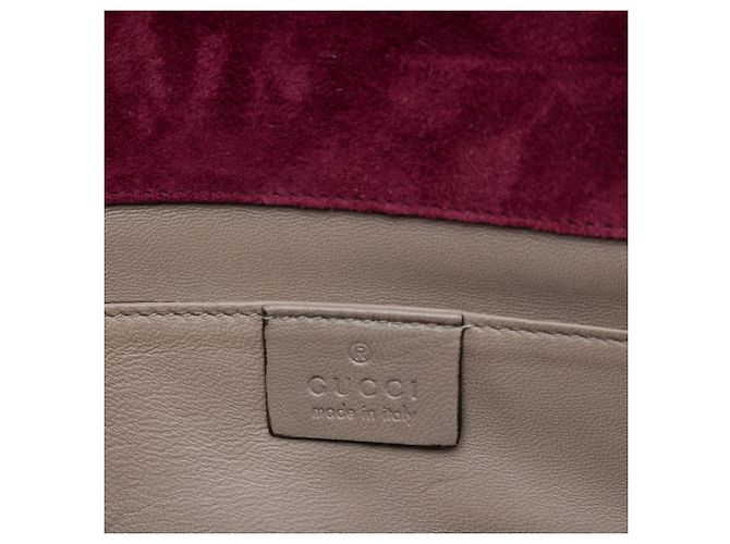 Clutch Broadway Gucci in camoscio rosso con cristalli - vista 5