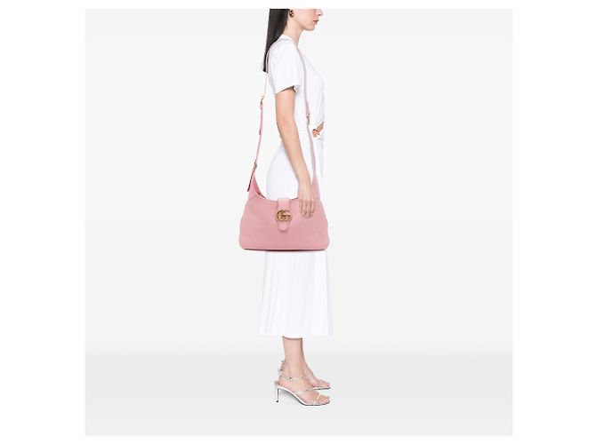 Gucci Aphrodite Crossbody in pelle rosa Medium - vista 6