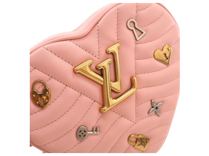 Louis Vuitton Pink Calfskin Embellished New Wave Love Lock Crossbody Rosa - vista 7