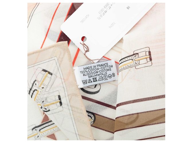 Lenço Hermès White Les Sangles en Finesse Branco Fora de branco - vista 3
