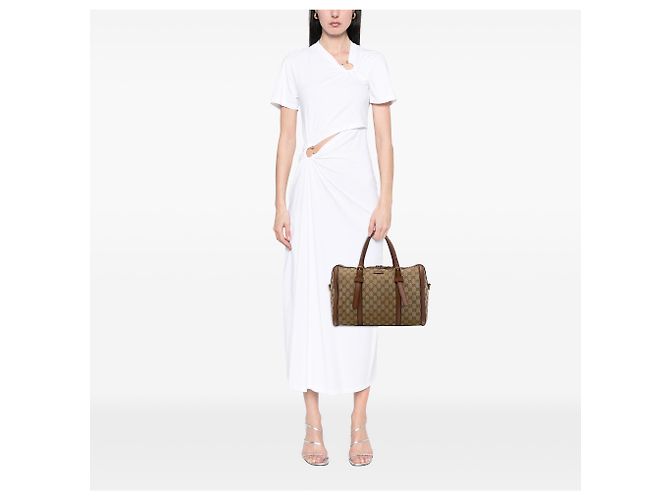 Borsa Boston Gucci Lady Web Media in canvas GG beige - vista 6