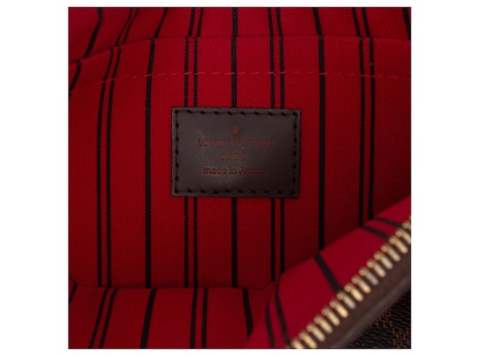 Louis Vuitton Brown Damier Ebene Neverfull Pochette Castaño - vista 5