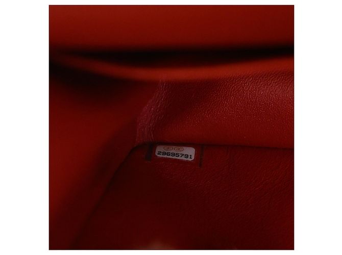 Chanel Red Medium Classic Lambskin Double Flap Rouge - vue 6
