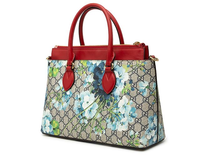 Borsa Satchel Gucci Beige GG Supreme Blooms Linea A - vista 2