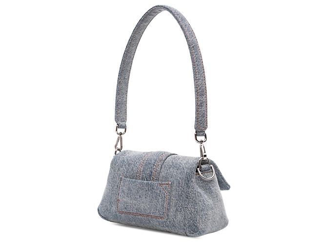 Borsa Jacquemus Le Bambimou Small in denim blu imbottito - vista 2