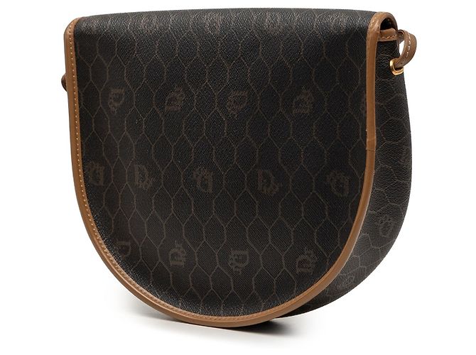 Borsa a tracolla Dior in tela rivestita honeycomb nera - vista 2