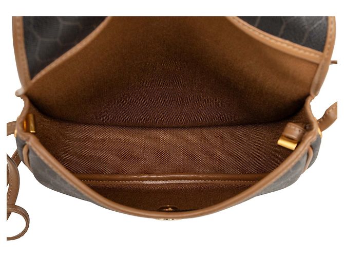 Borsa a tracolla Dior in tela rivestita honeycomb nera - vista 4