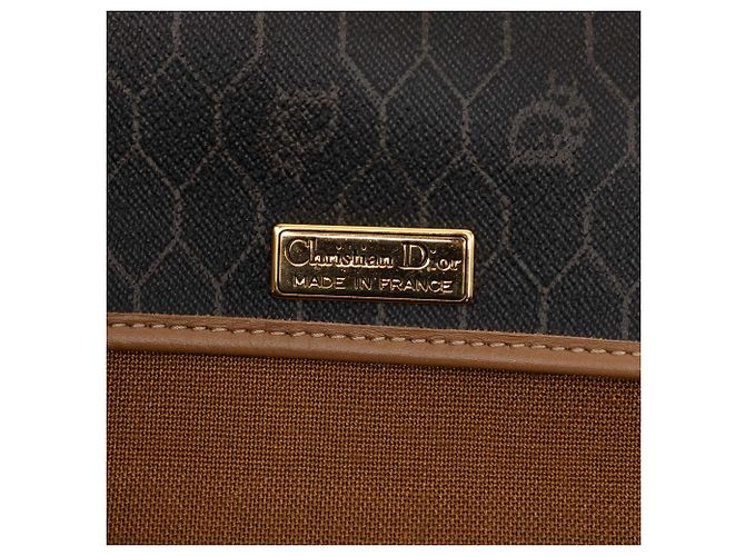 Borsa a tracolla Dior in tela rivestita honeycomb nera - vista 5