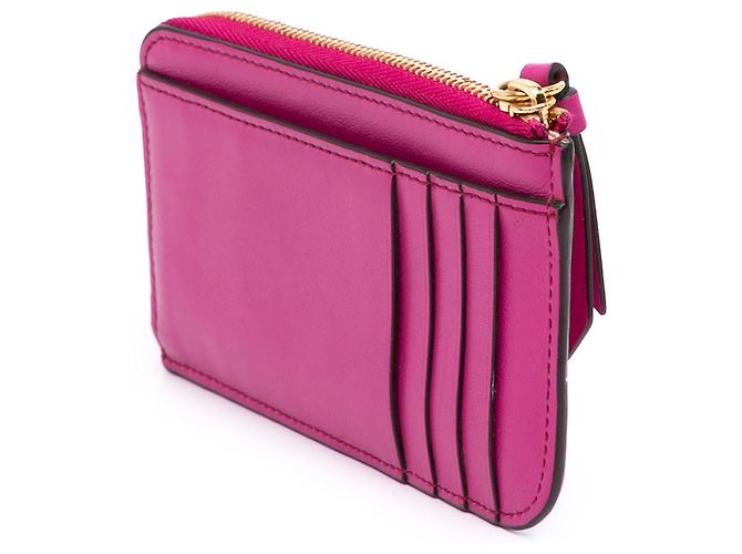 Tarjetero Chloé C de piel grabada efecto cocodrilo rosa - vista 2