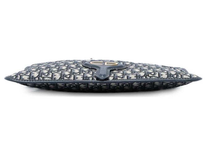 Autre Marque Clutch Dior Blue Oblique Canvas con patta Blu navy - vista 3