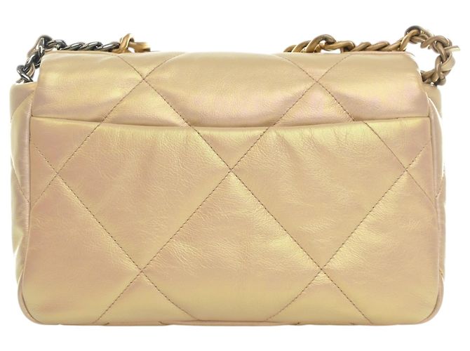 Chanel Beige Medium Iridescent Lambskin 19 Flap - Ansicht 4
