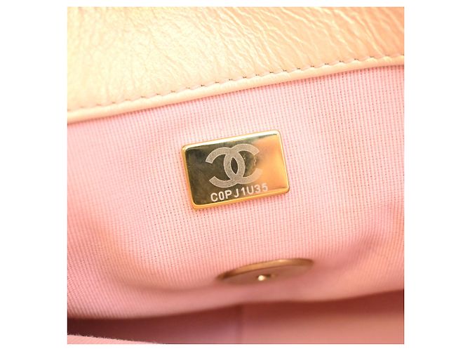 Chanel Beige Medium Iridescent Lambskin 19 Flap - Ansicht 7