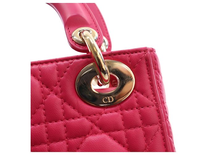 Autre Marque Dior Pink Mini Lambskin Cannage Lady Dior Rosa - vista 10