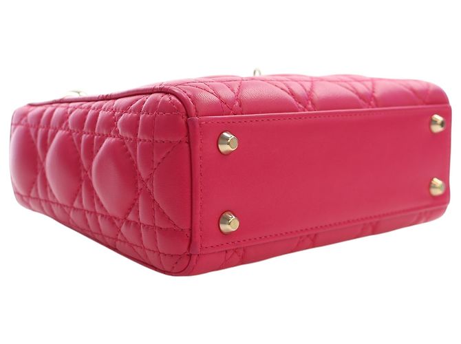 Autre Marque Dior Pink Mini Lambskin Cannage Lady Dior Rosa - vista 12