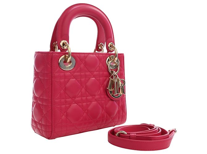 Autre Marque Dior Pink Mini Lambskin Cannage Lady Dior Rosa - vista 2