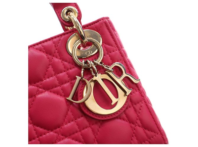 Autre Marque Dior Pink Mini Lambskin Cannage Lady Dior Rosa - vista 6