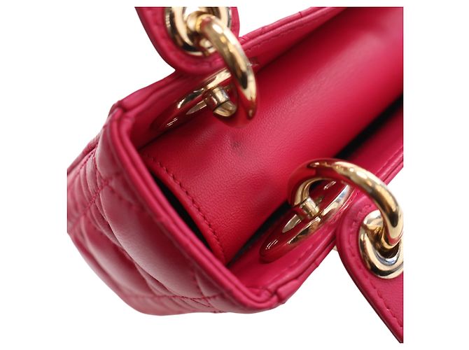Autre Marque Dior Pink Mini Lambskin Cannage Lady Dior Rosa - vista 8