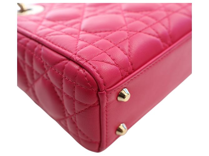 Autre Marque Dior Pink Mini Lambskin Cannage Lady Dior Rosa - vista 9