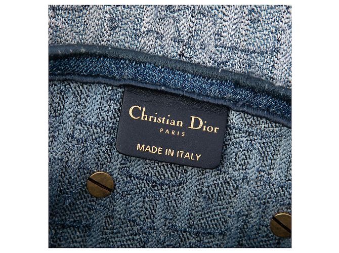 Autre Marque Borsa Saddle in denim blu ricamato Oblique Dior - vista 5