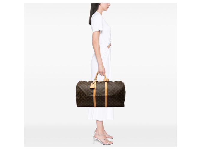 Louis Vuitton Brown Monogram Keepall 55 Marrone - vista 8