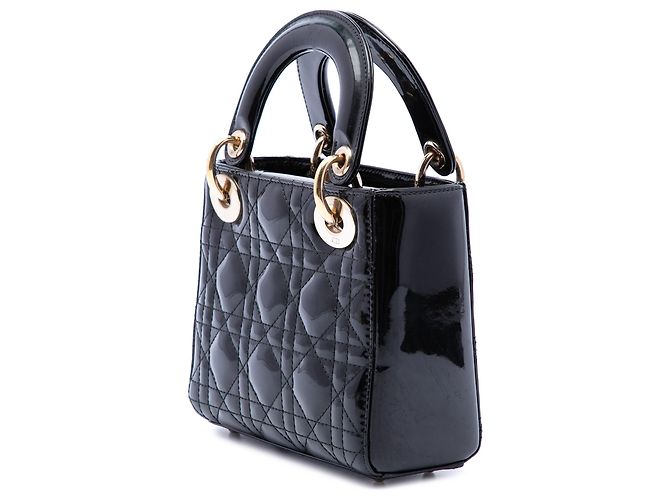 Autre Marque Dior Black Mini Patent Cannage Lady Dior Nero - vista 2