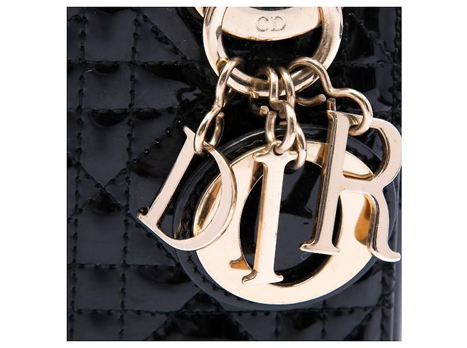 Autre Marque Dior Black Mini Patent Cannage Lady Dior Nero - vista 5