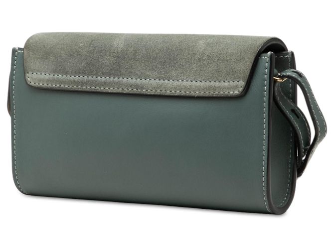 Chloé Mini Borsa a Tracolla Faye in Camoscio e Vitello Blu con Catena - vista 2