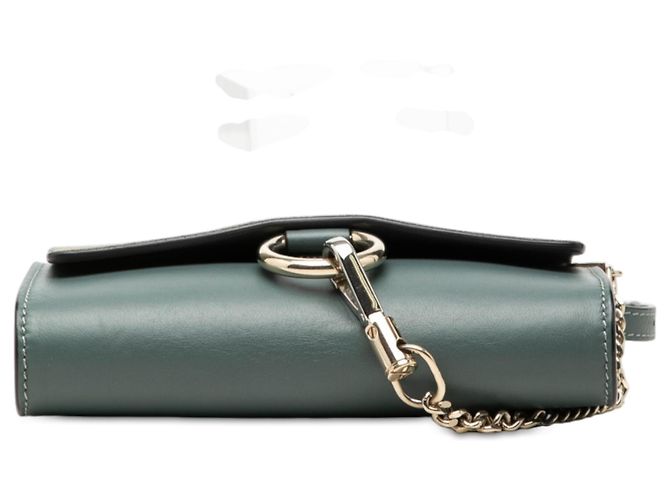 Chloé Mini Borsa a Tracolla Faye in Camoscio e Vitello Blu con Catena - vista 3