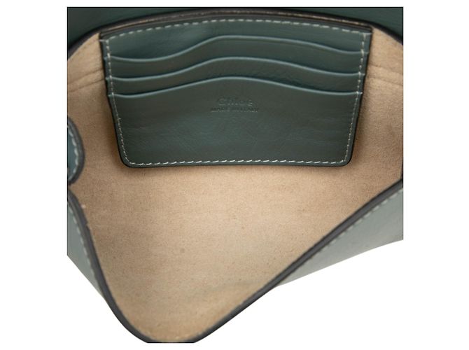 Chloé Mini Borsa a Tracolla Faye in Camoscio e Vitello Blu con Catena - vista 4