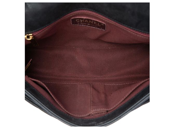 Chanel Black Medium Classic Calfskin Happy Stitch Flap Nero - vista 4
