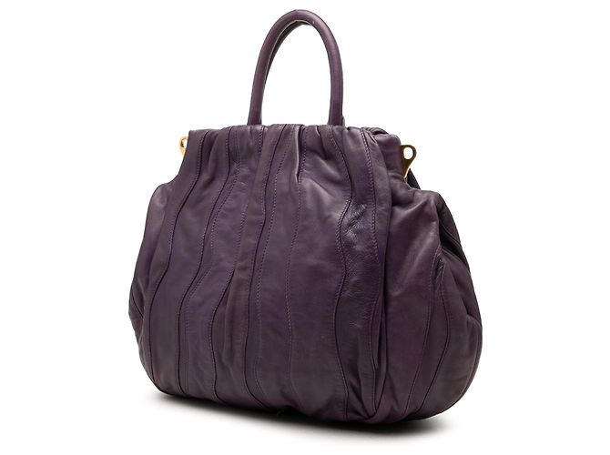 Bolso Satchel Prada Purple Nappa Waves Púrpura - vista 2
