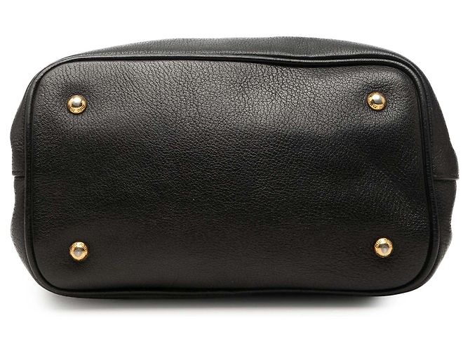 Borsa Satchel Miu Miu in pelle di capra nera Madras Nero - vista 3