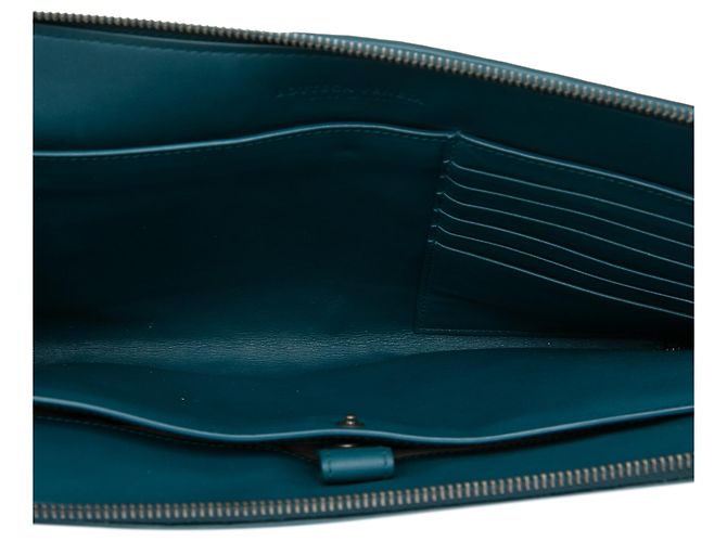 Bottega Veneta Blue Nappa Intrecciato Clutch - view 4
