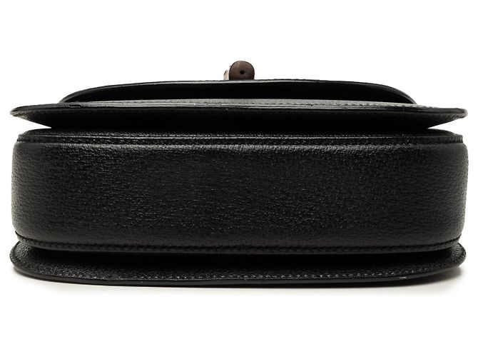 Gucci Black Small Grained Calfskin Bamboo Night Nero - vista 3