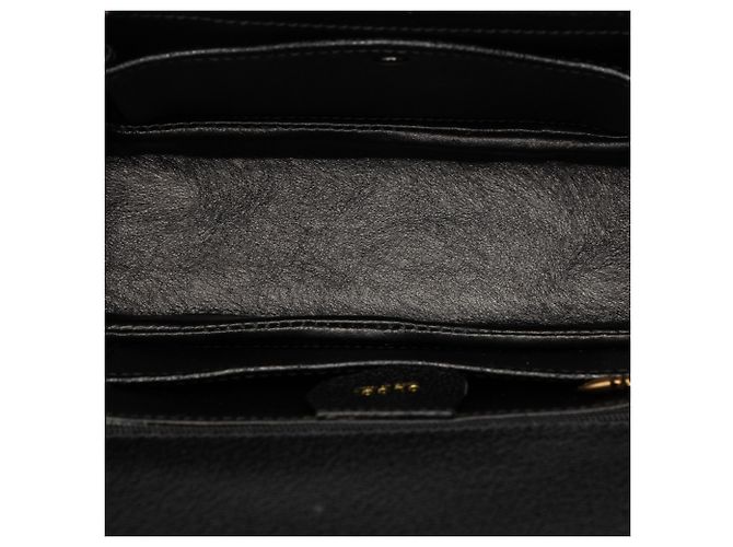 Gucci Black Small Grained Calfskin Bamboo Night Nero - vista 4