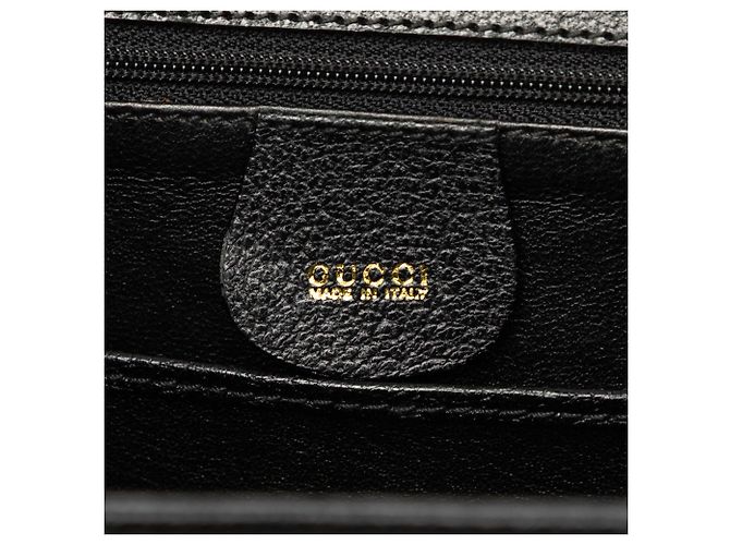 Gucci Black Small Grained Calfskin Bamboo Night Nero - vista 5