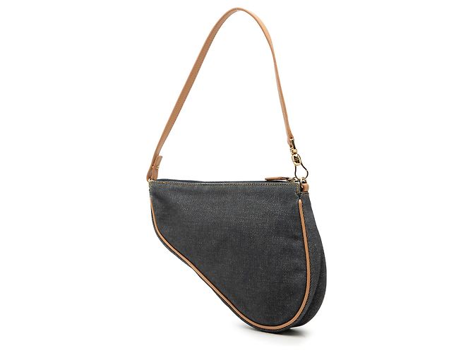 Autre Marque Pochette Saddle Mini in denim blu Dior Blu navy - vista 2