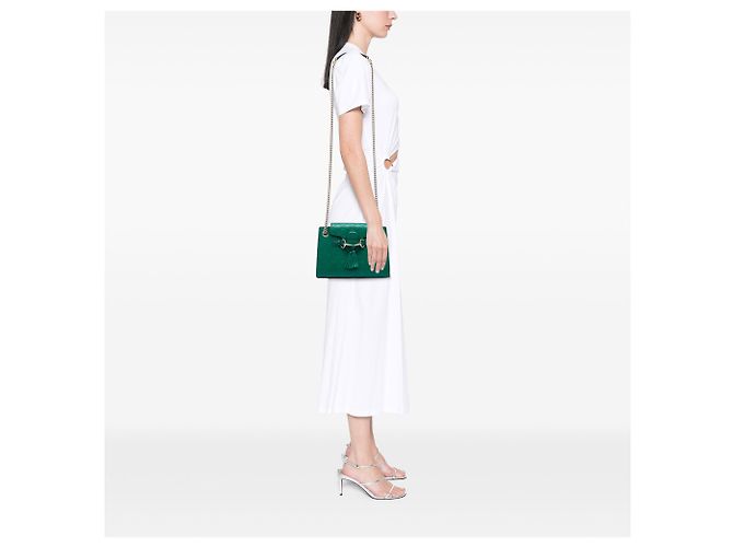 Borsa a tracolla Gucci Green Small Guccissima Emily Verde - vista 5