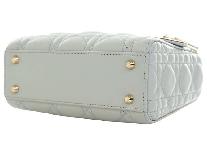 Autre Marque Dior Blue Mini Lambskin Cannage Lady Dior Blu chiaro - vista 10