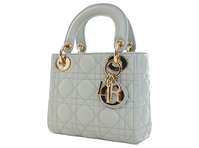 Autre Marque Dior Blue Mini Lambskin Cannage Lady Dior Blu chiaro - vista 12
