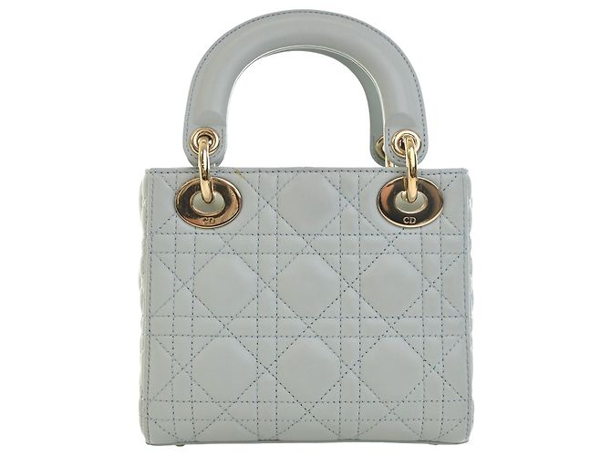 Autre Marque Dior Blue Mini Lambskin Cannage Lady Dior Blu chiaro - vista 2