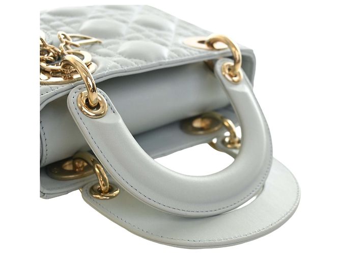 Autre Marque Dior Blue Mini Lambskin Cannage Lady Dior Blu chiaro - vista 6