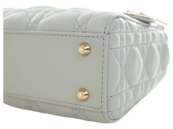 Autre Marque Dior Blue Mini Lambskin Cannage Lady Dior Blu chiaro - vista 8
