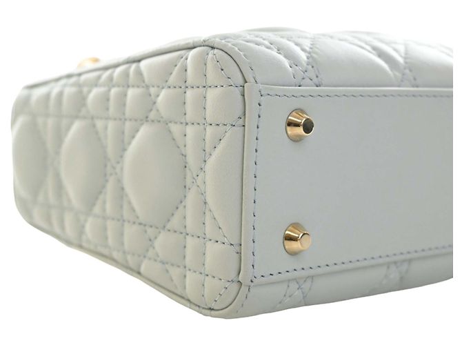Autre Marque Dior Blue Mini Lambskin Cannage Lady Dior Blu chiaro - vista 9