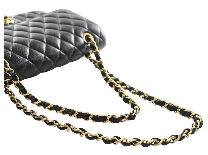 Chanel Black Medium Classic Caviar Double Flap Noir - vue 10