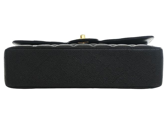 Chanel Black Medium Classic Caviar Double Flap Noir - vue 3